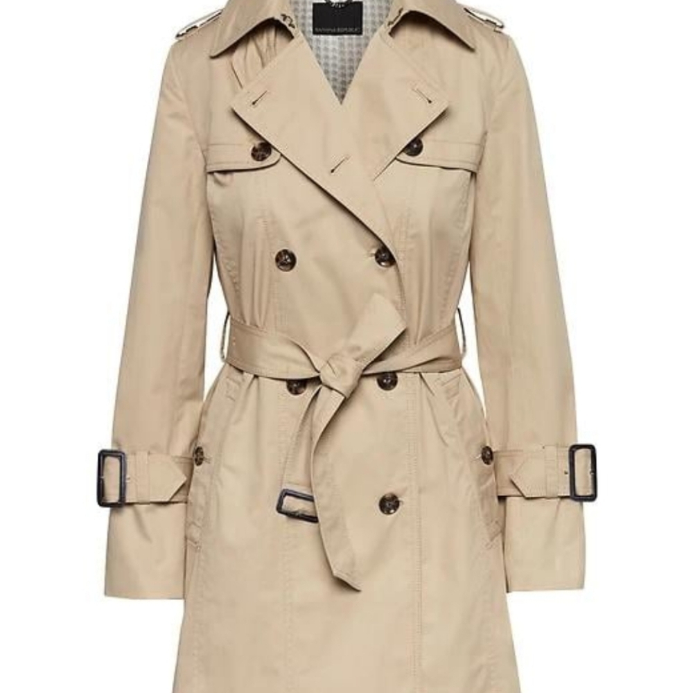 Banana Republic Trench Coat - Khaki Tall Large TL Belted